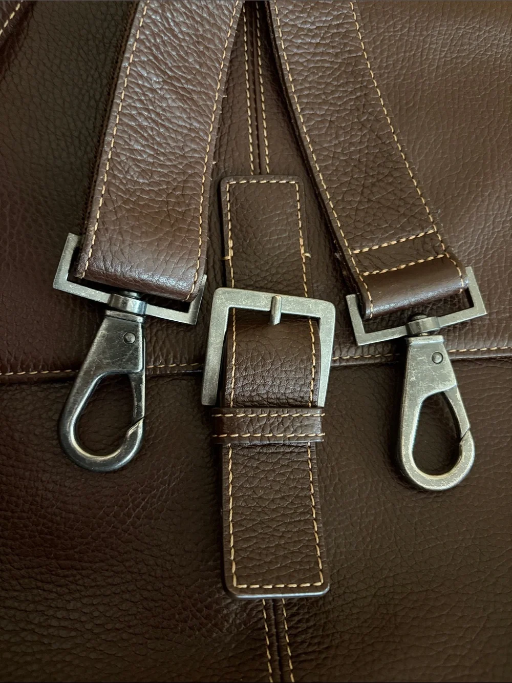 Boconi Tyler Tumbled Brokers Bag Color Coffee Italian Pebbled Leather EXCELLENT